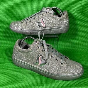 Skechers Los Angeles Silver Glitter SN73755 Sneakers Size 9/EUR 39